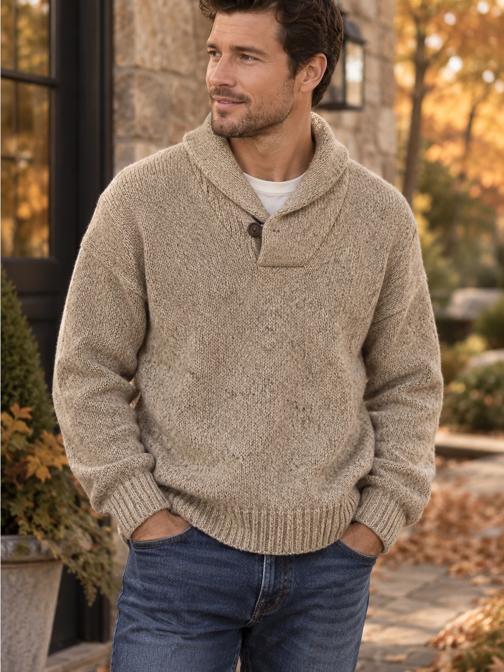 Vintage London Fog Outdoors Limited Fisherman Sweater Medium 85% Wool